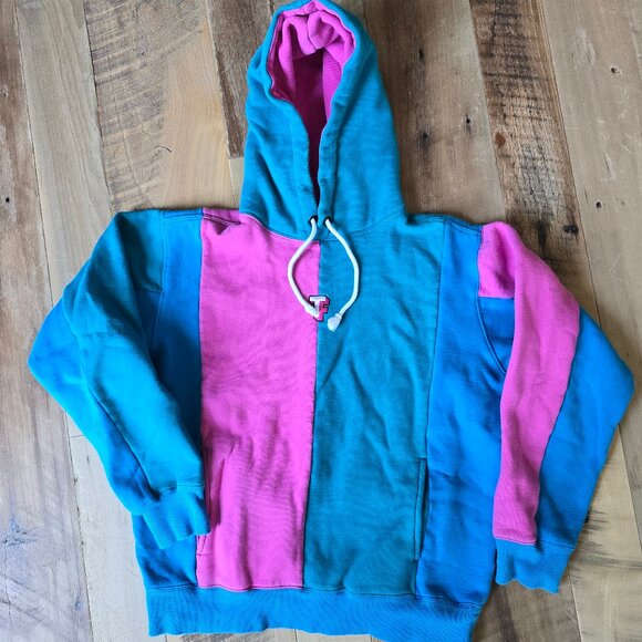 Teddy Fresh Colorblock Bubblegum Hoodie Sweatershirt Size Medium - Picture 1 of 8